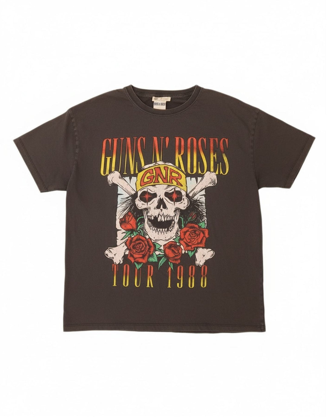 Pull & Bear Muška velika siva pamučna majica kratkih rukava s motivima Guns & Roses
