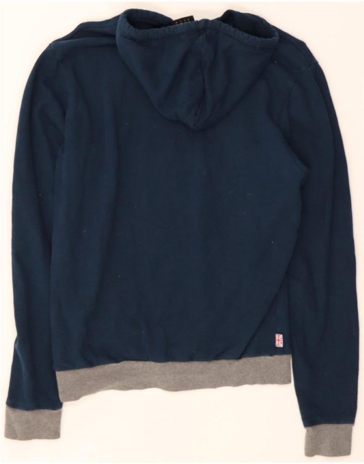 UMBRO Mens Graphic Hoodie Jumper Medium Navy Blue Cotton Vintage Umbro and Second-Hand Umbro from Messina Hembry 