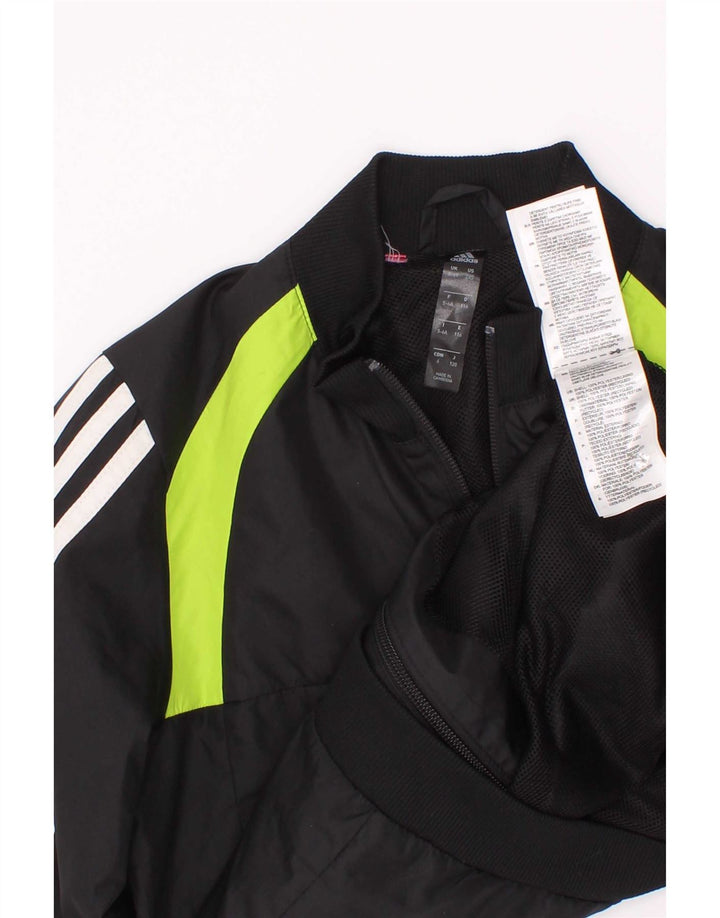 Gornja jakna od trenirke Adidas za dječake 5-6 godina, crna poliesterska boja