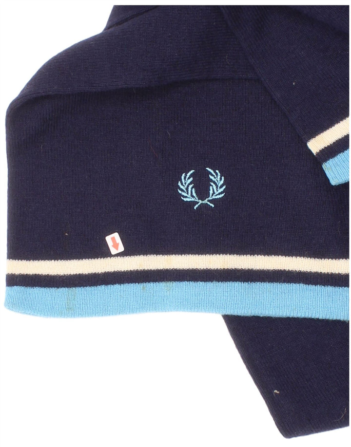 Fred Perry muški pravokutni šal jedna veličina tamnoplavi prugasti najlon