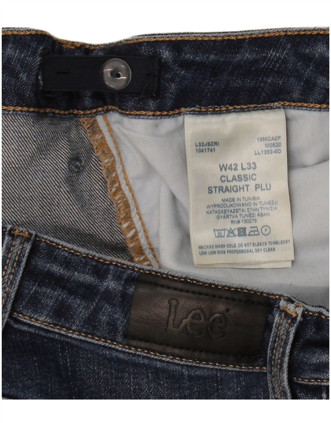 Lee ženske ravne traperice W42 L33 tamnoplavi pamuk