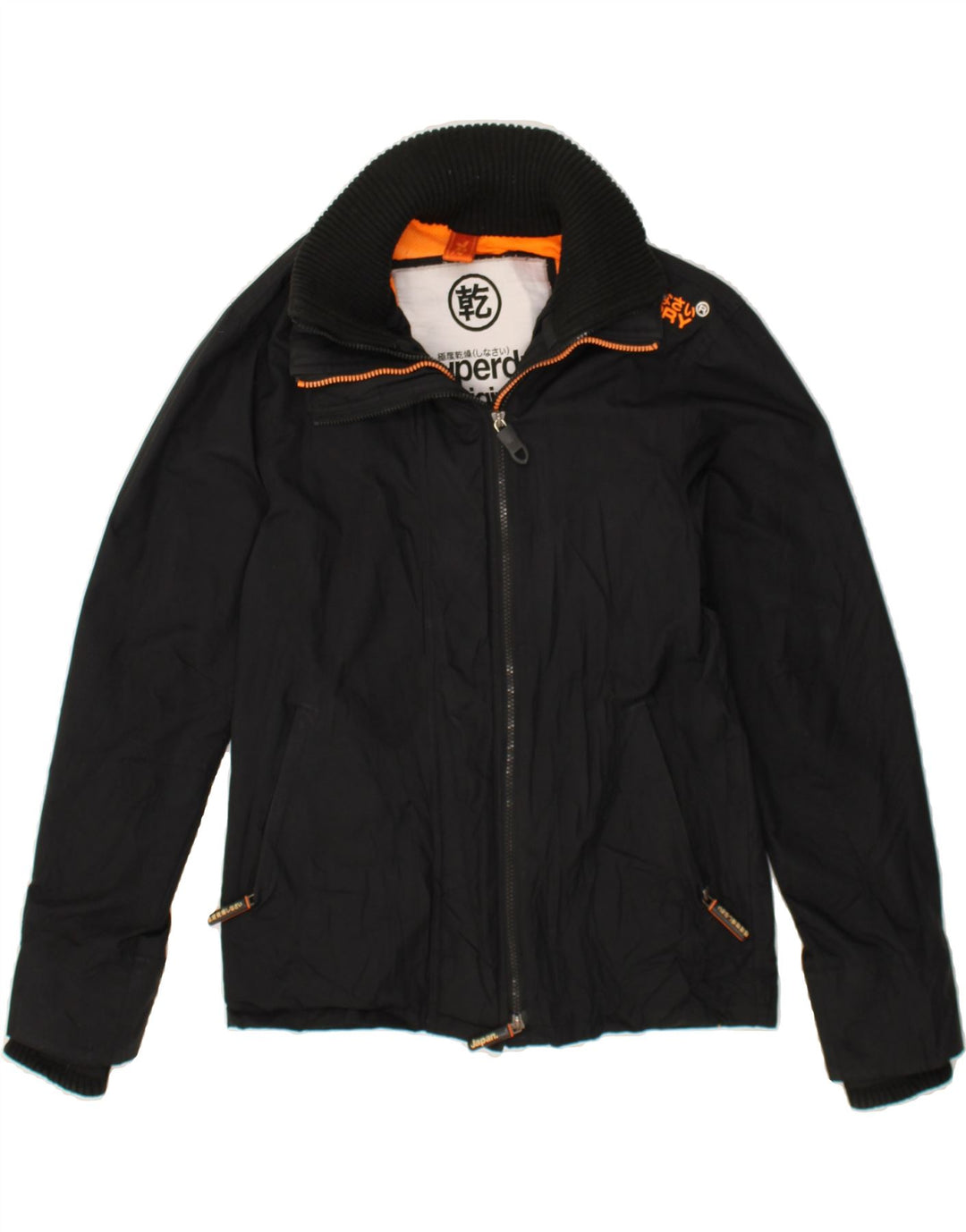 SUPERDRY Womens The Windcheater Windbreaker Jacket UK 14 Medium Black Vintage Superdry and Second-Hand Superdry from Messina Hembry 