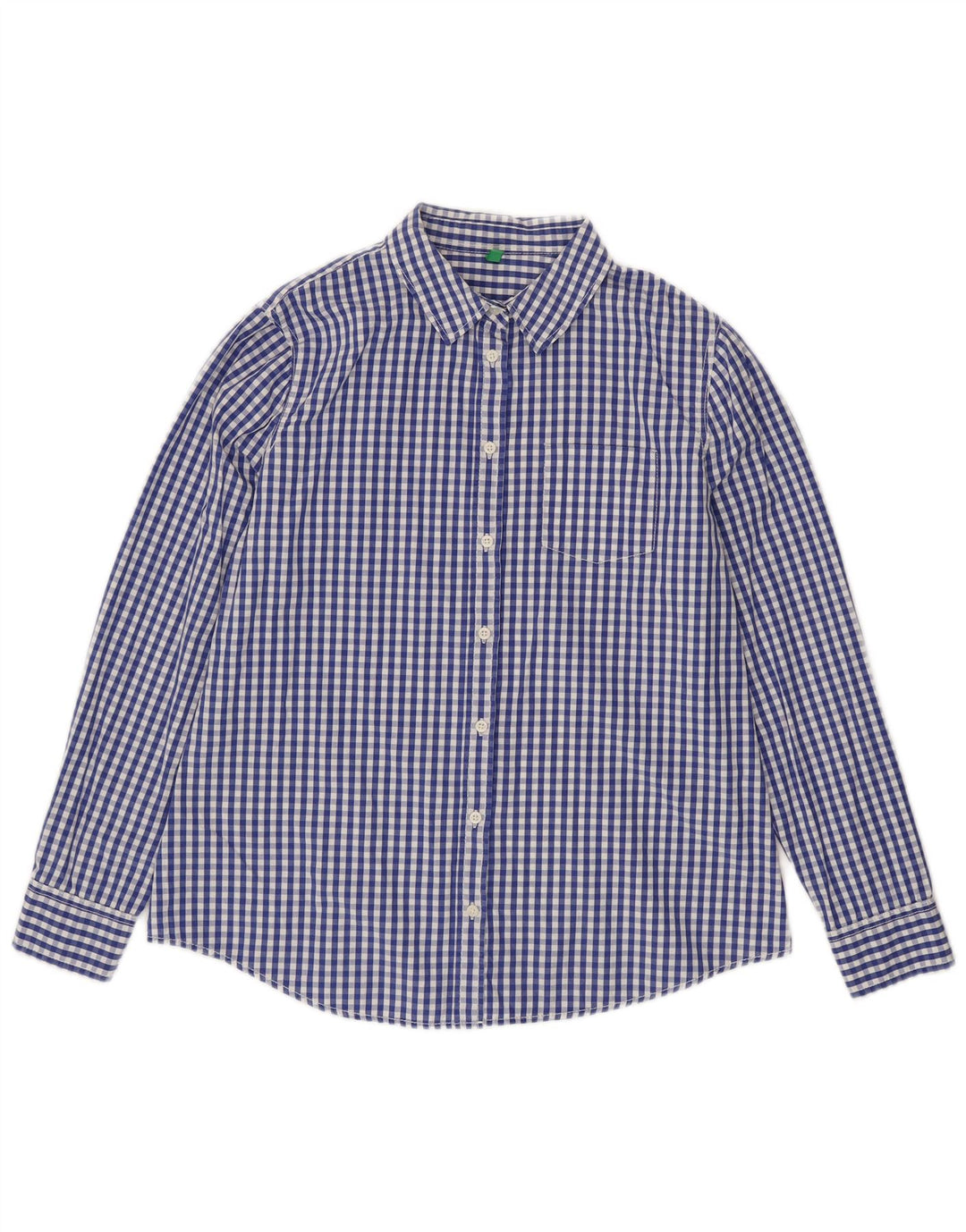 Benetton ženska košulja UK 16 Large Blue Gingham pamuk