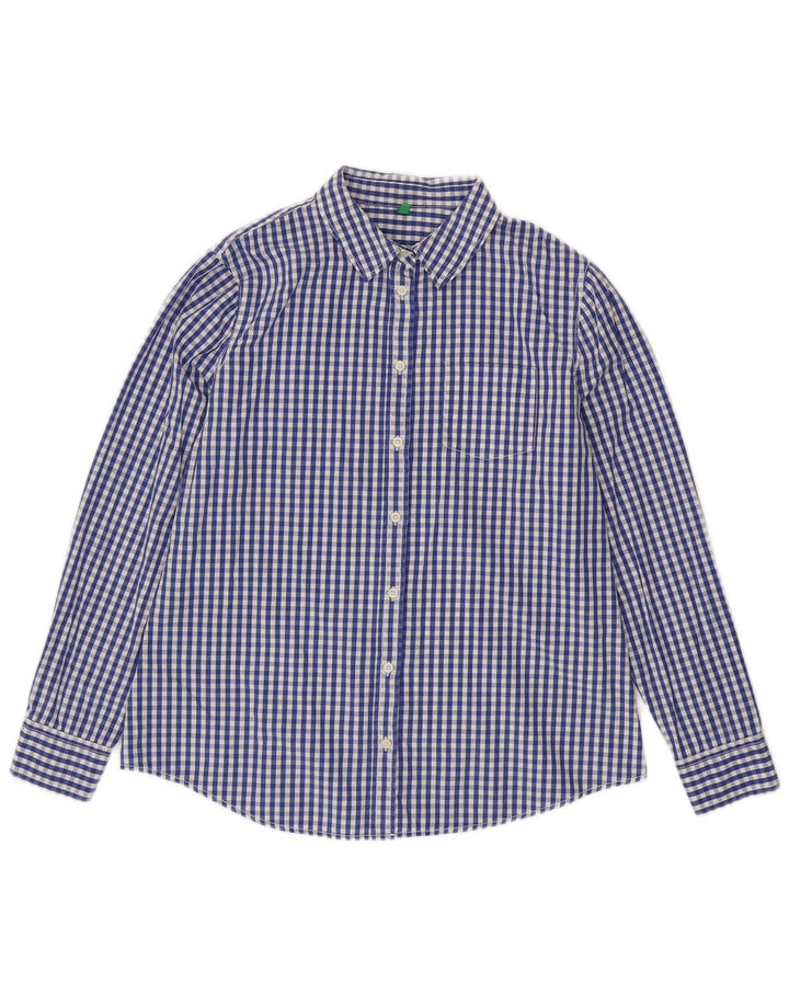 Benetton ženska košulja UK 16 Large Blue Gingham pamuk