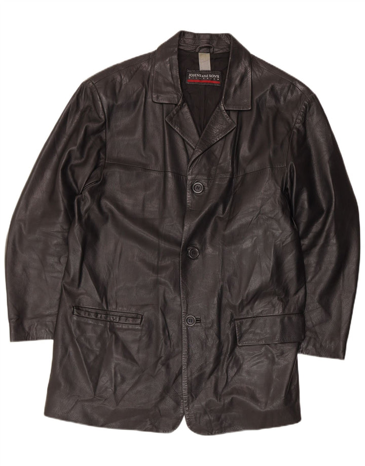 Johns And Son's muška kožna jakna s 3 gumba IT 56 3XL crna koža