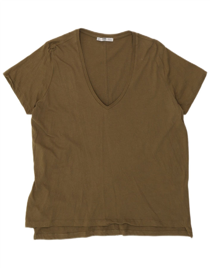 Zara ženska majica kratkih rukava UK 16 Large kaki