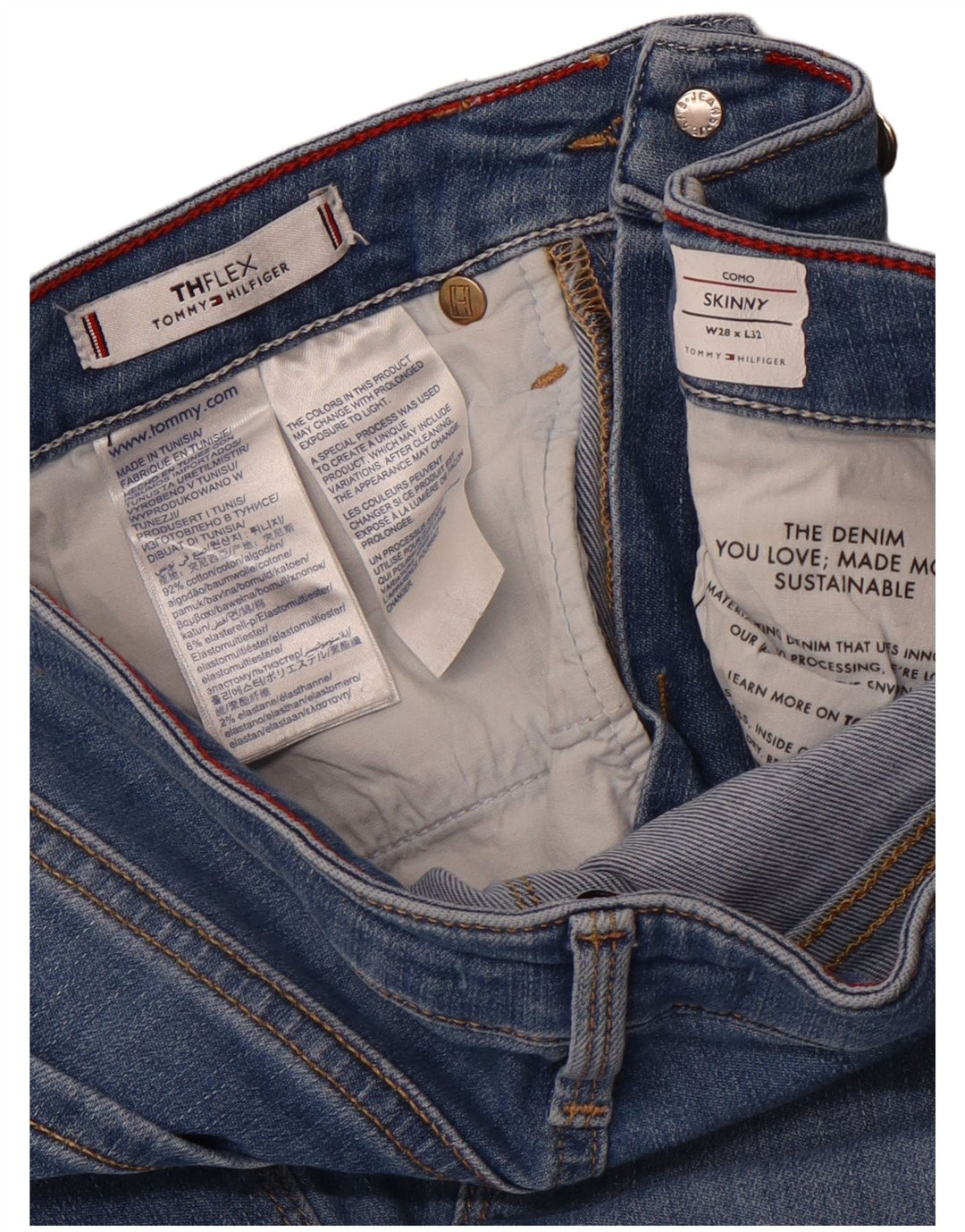 TOMMY HILFIGER Ženske Flex skinny traperice W28 L27 Plavi pamuk