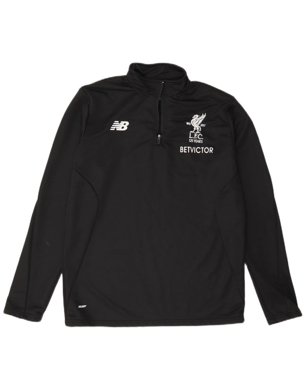 New Balance Mens Liverpool Graphic Zip Neck Pullover Top XL Black