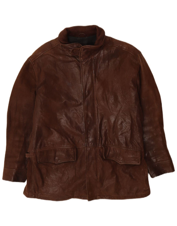 Hugo Boss muška kožna jakna UK 40 Large Brown Leather