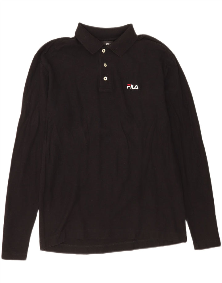 Fila muška polo majica dugih rukava Srednje crni pamuk