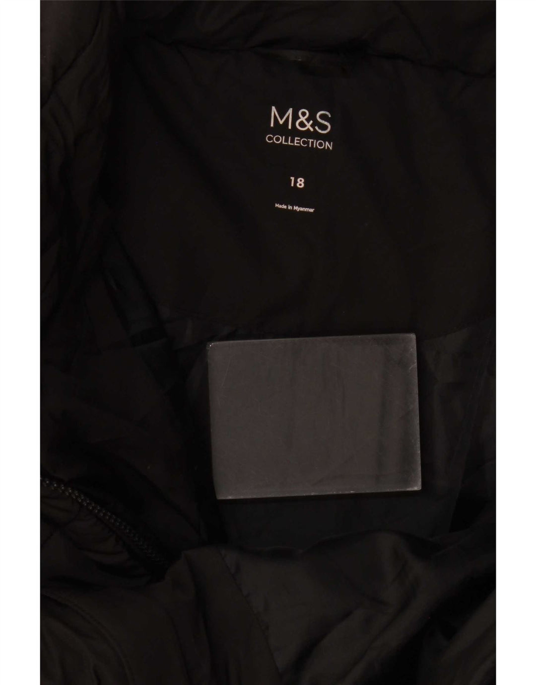 Marks & Spencer ženska podstavljena jakna UK 18 XL crni poliester