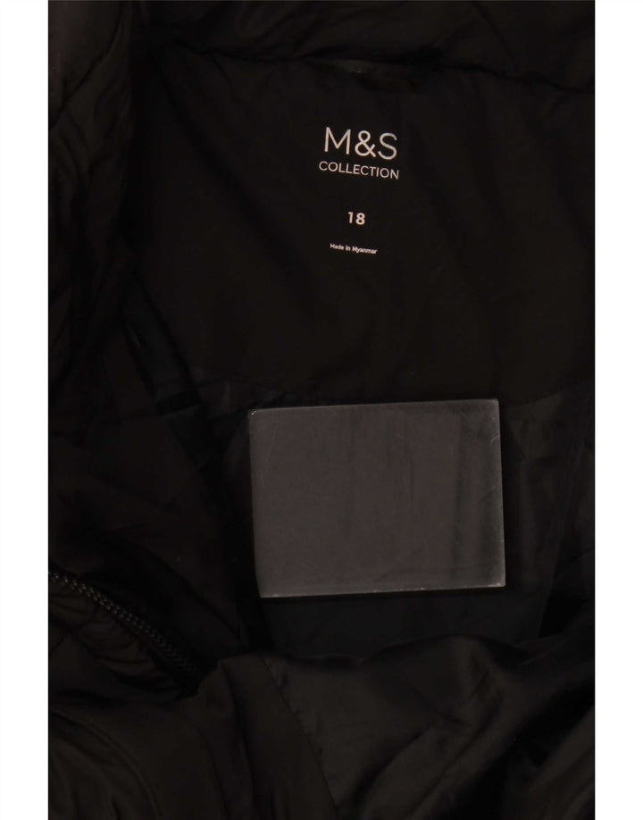 Marks & Spencer ženska podstavljena jakna UK 18 XL crni poliester