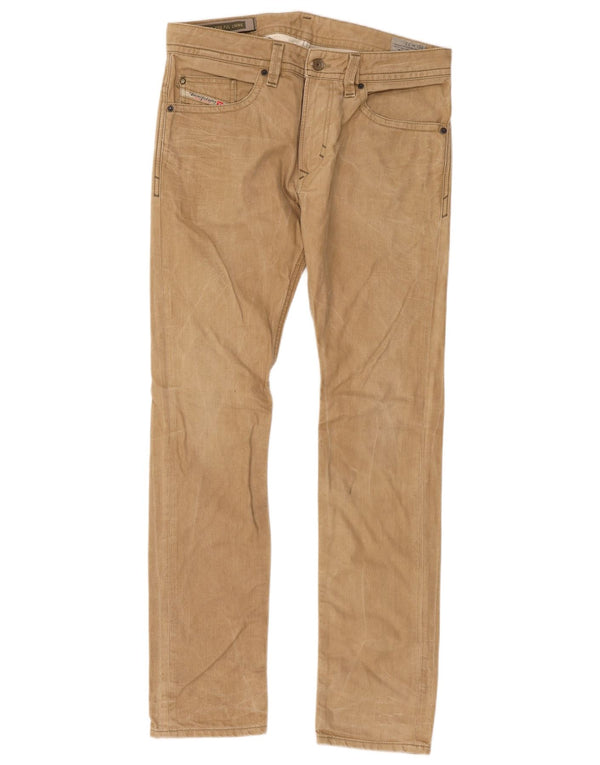 Diesel Mens Thavar Slim Skinny Jeans W32 L30 Beige Cotton