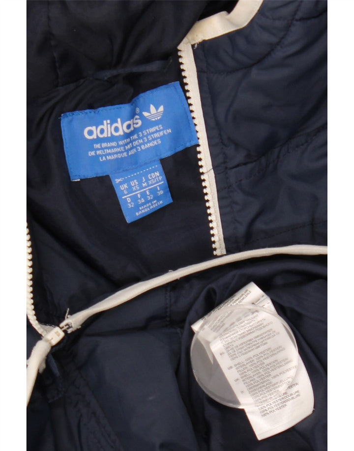 Adidas ženska podstavljena jakna s kapuljačom UK 6 XS tamnoplavi poliester