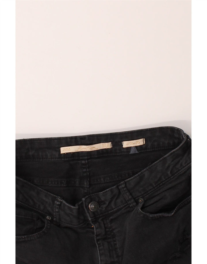 ZARA Womens Distressed Slim Jeans EU 40 Medium W32 L29 Black Vintage Zara and Second-Hand Zara from Messina Hembry 