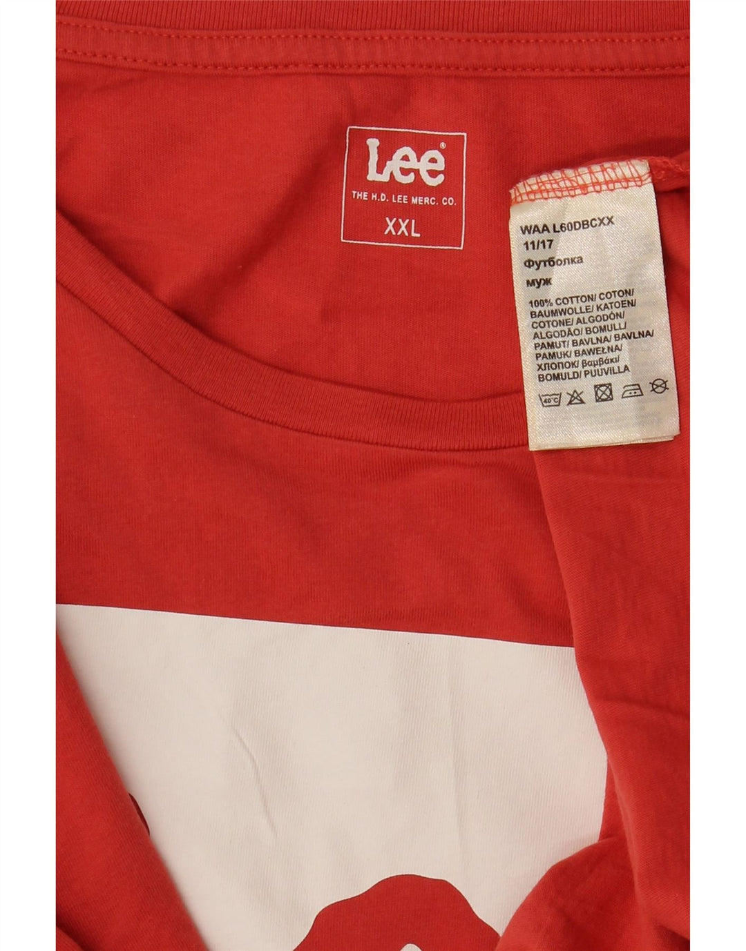 LEE muška majica kratkih rukava s grafičkim motivima 2XL, crveni pamuk