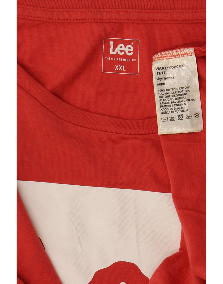 LEE muška majica kratkih rukava s grafičkim motivima 2XL, crveni pamuk