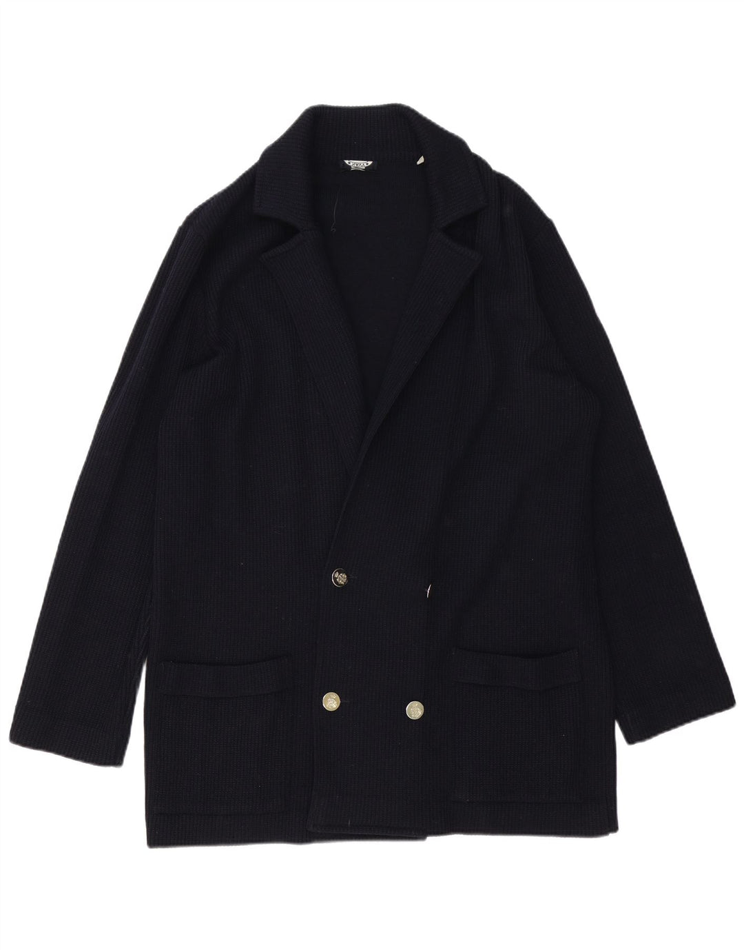 Mornarsko plava muška pletena jakna s dvostrukim kopčanjem IT 52 velika tamnoplava