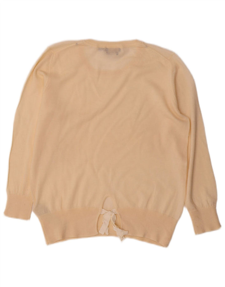 Ženski džemper s okruglim izrezom Massimo Dutti UK 12 Srednje bež vuneni
