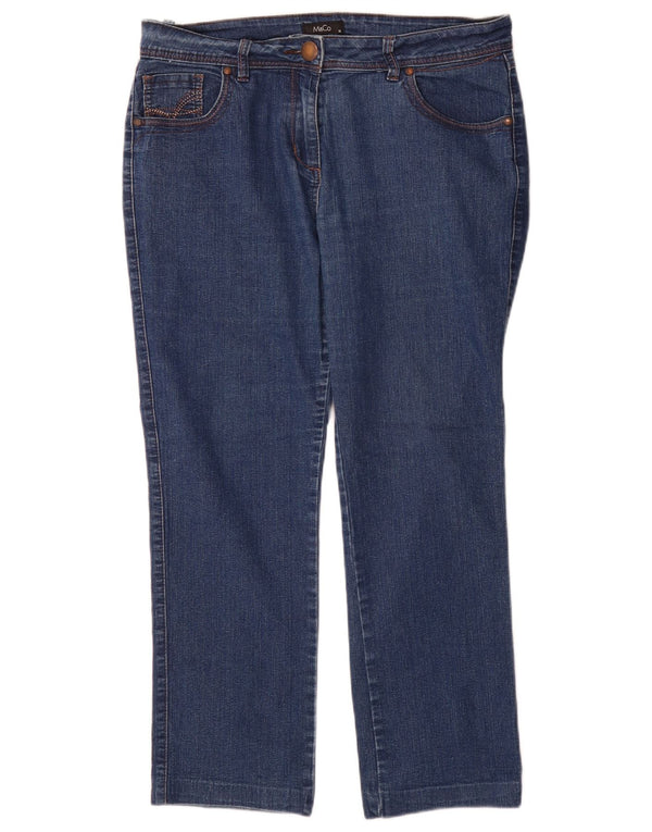 M&Co ženske ravne traperice UK 14 Large W32 L28 plavi pamuk