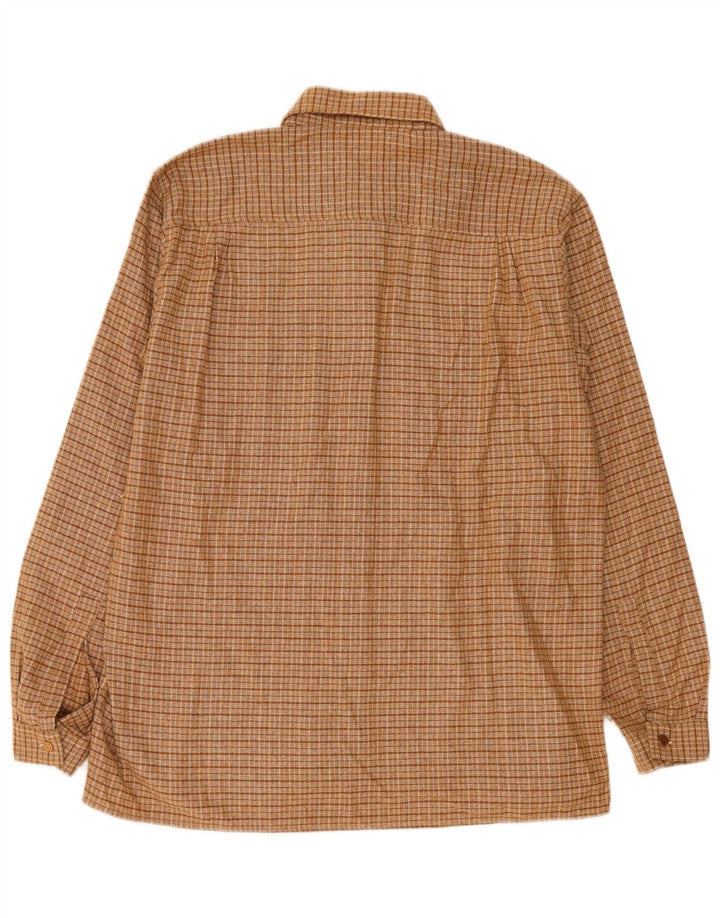 Vintage muška flanelska košulja IT 50 15/16 srednje smeđi karirani poliester