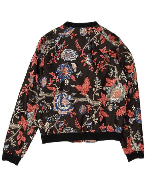 Guess ženska bomber jakna UK 6 XS crni cvjetni poliester