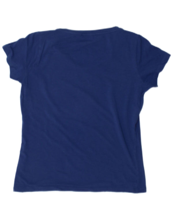 Trussardi Jeans Womens Graphic T-Shirt Top UK 14 Medium Blue