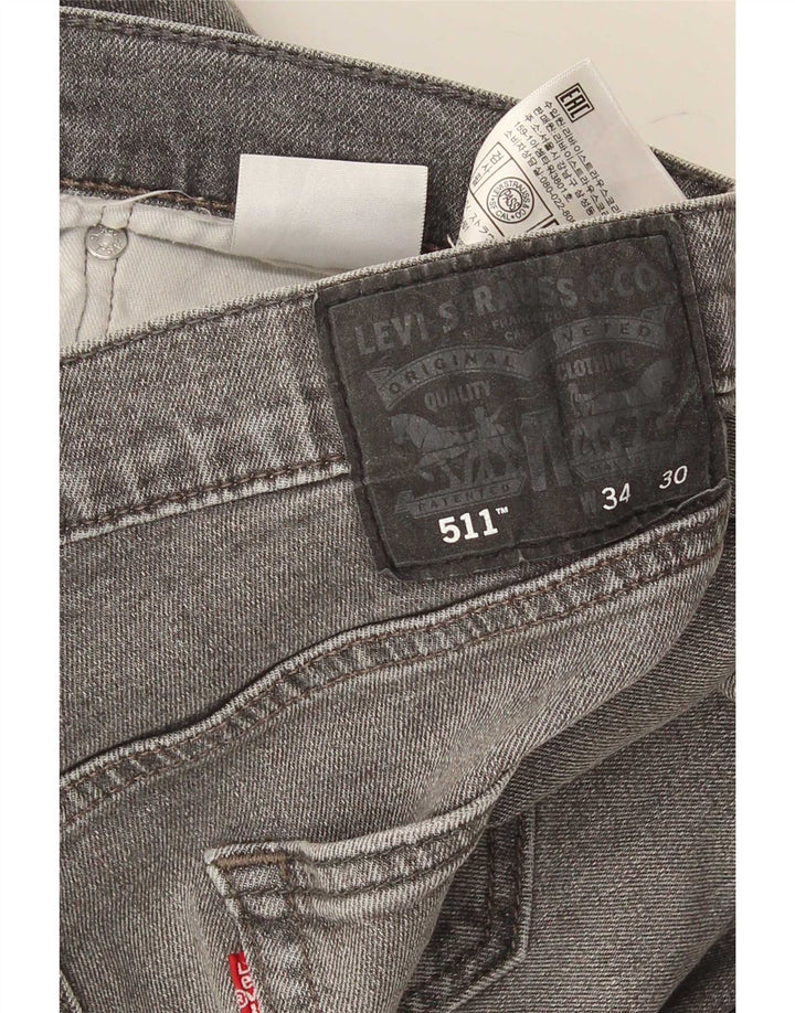 Levi's muške 511 uske traperice W34 L30 sivi pamuk