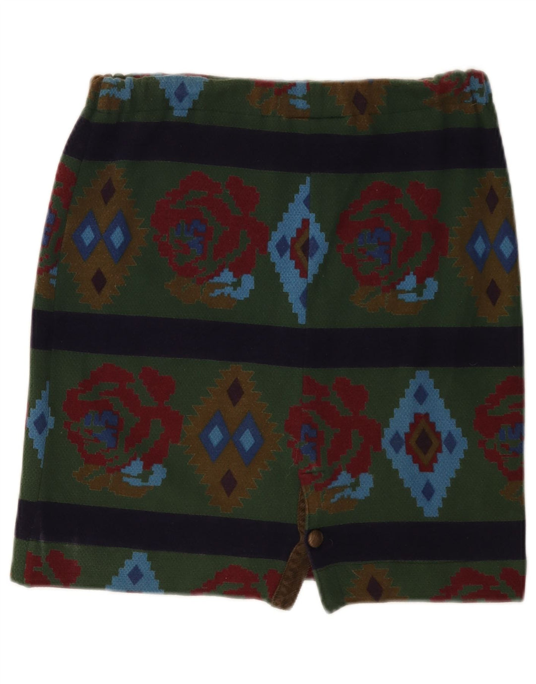 Johnny Lambs ženska mini suknja IT 44 Srednja W30 Zelena Geometric Aztec