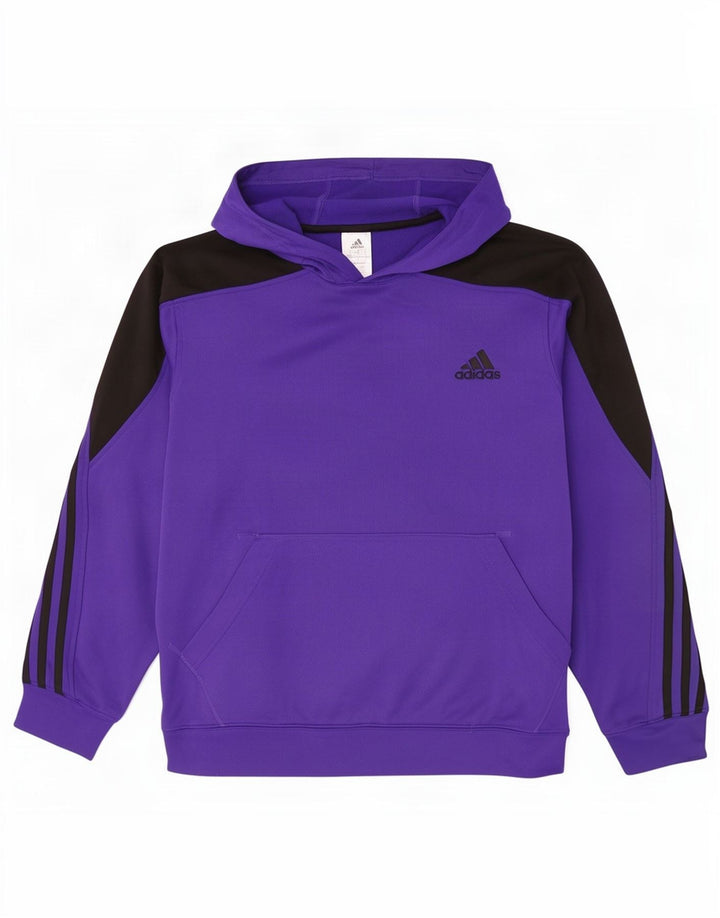 Adidas muška majica s kapuljačom veliki ljubičasti poliester