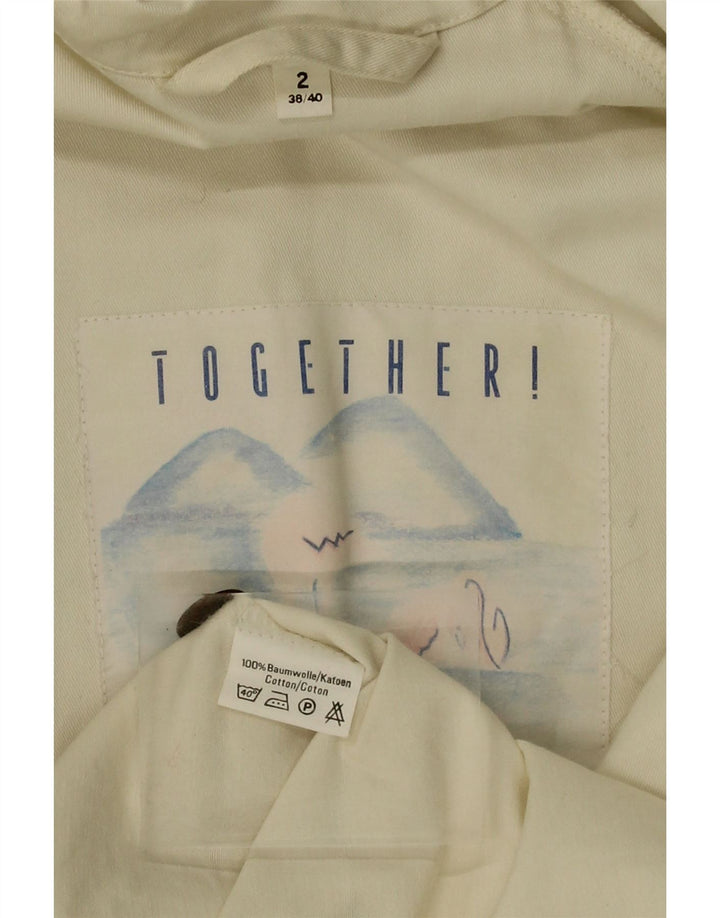TOGETHER Womens Oversized Trench Coat EU 38/40 Medium Off White Cotton Vintage Together and Second-Hand Together from Messina Hembry 