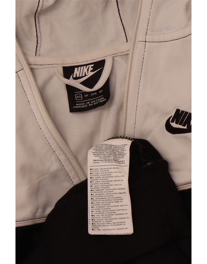 NIKE ženski pulover s kapuljačom na patentni zatvarač UK 6 XS bijeli poliester u boji