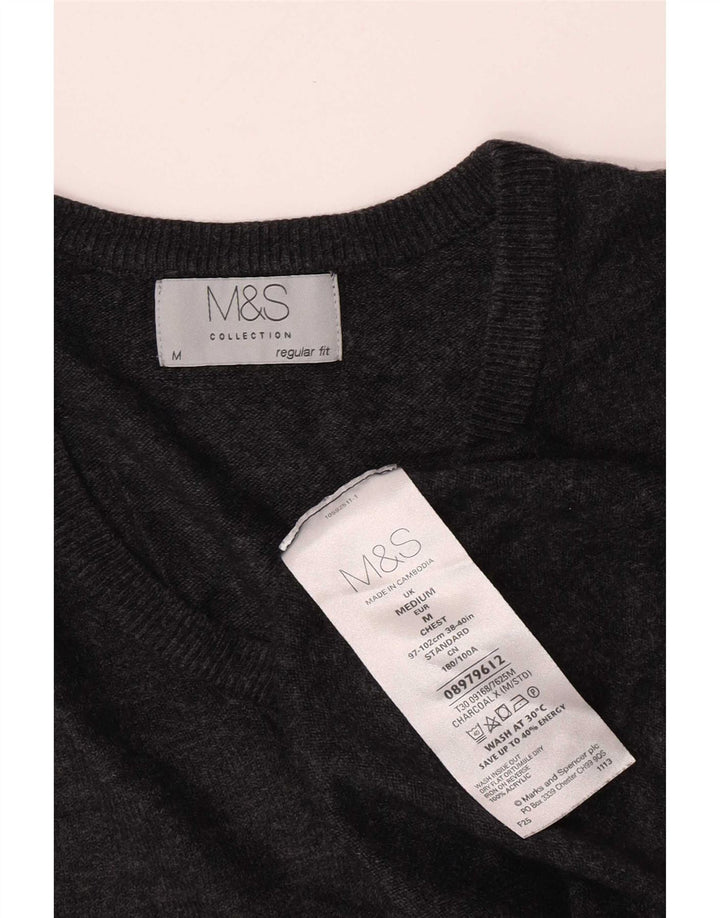 Marks & Spencer, muški džemper s V-izrezom, srednje sivi akril