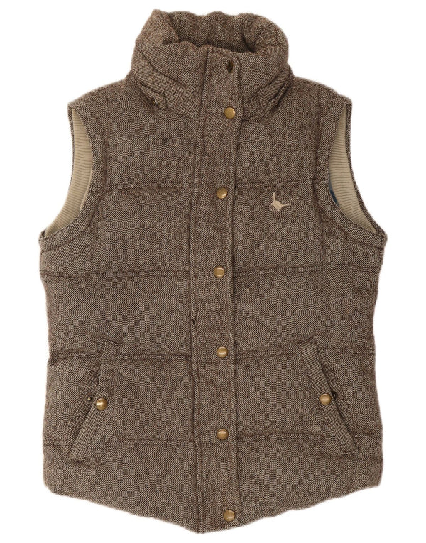 Jack Wills Ženska podstavljena jakna UK 8 Small Brown Flecked Wool
