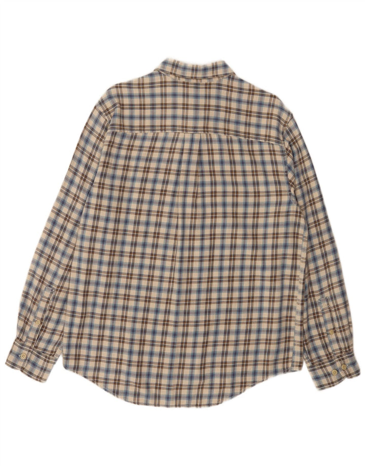 Timberland muška flanelska košulja, srednje bež karirani pamuk