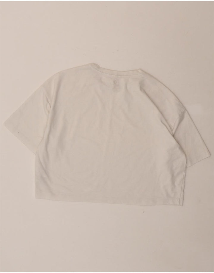 CONVERSE Womens Oversized Crop T-Shirt Top UK 14 Medium White Cotton Vintage Converse and Second-Hand Converse from Messina Hembry 