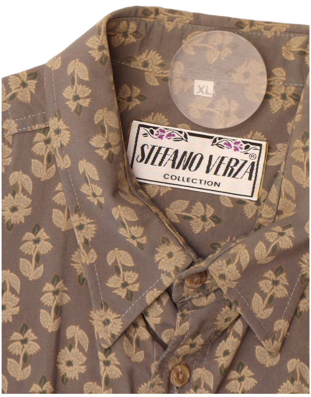Vintage muška košulja XL siva cvjetna viskoza
