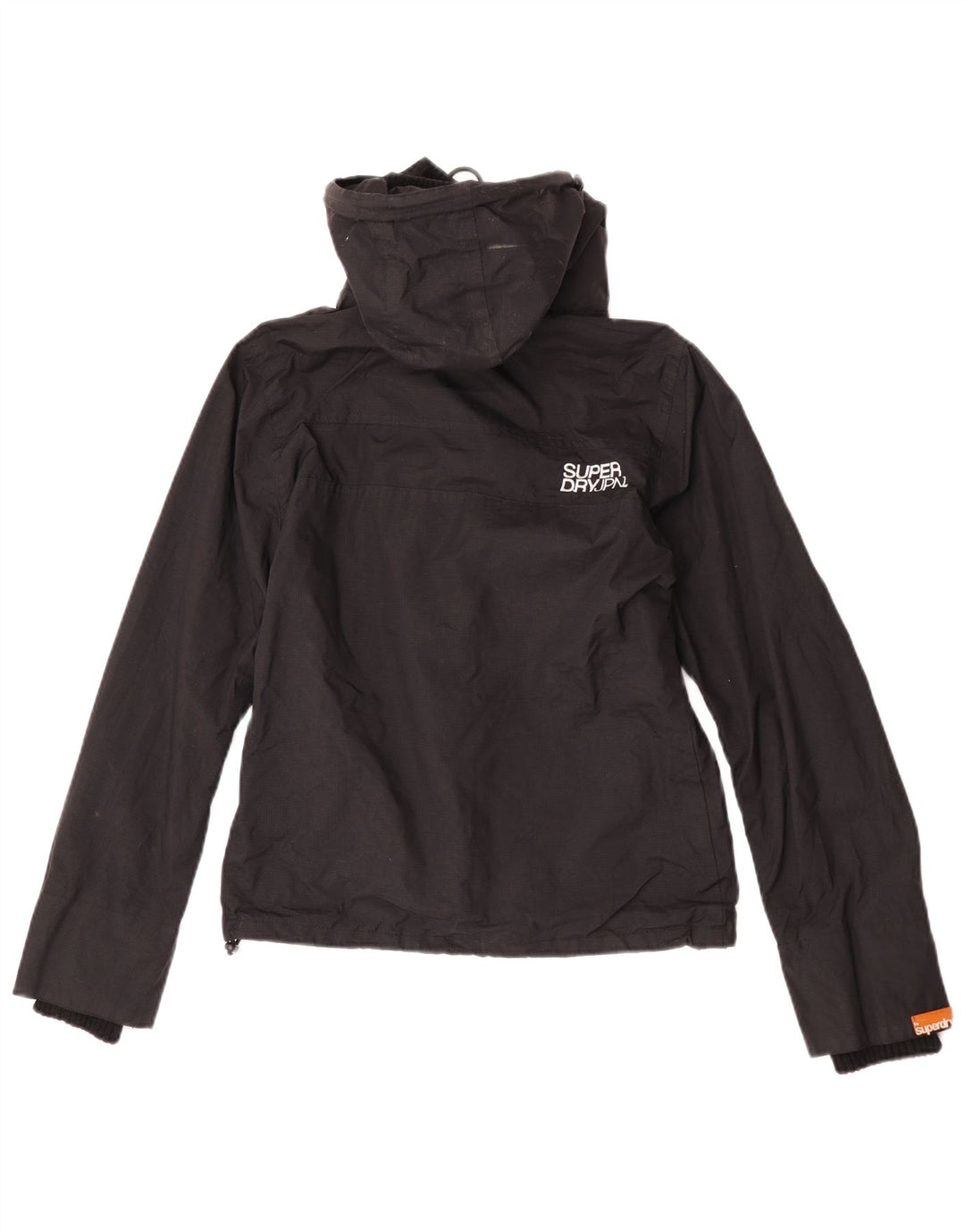 Superdry ženska kišna jakna s kapuljačom UK 12 Srednji crni najlon