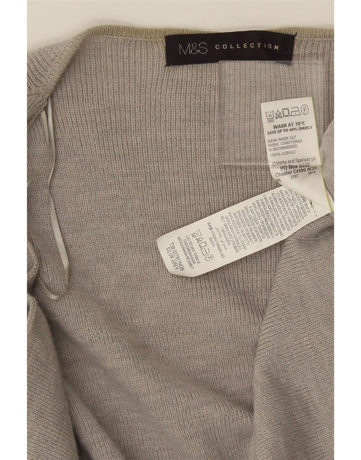 Marks & Spencer ženski otvoreni kardigan pulover UK 10 Small Gray