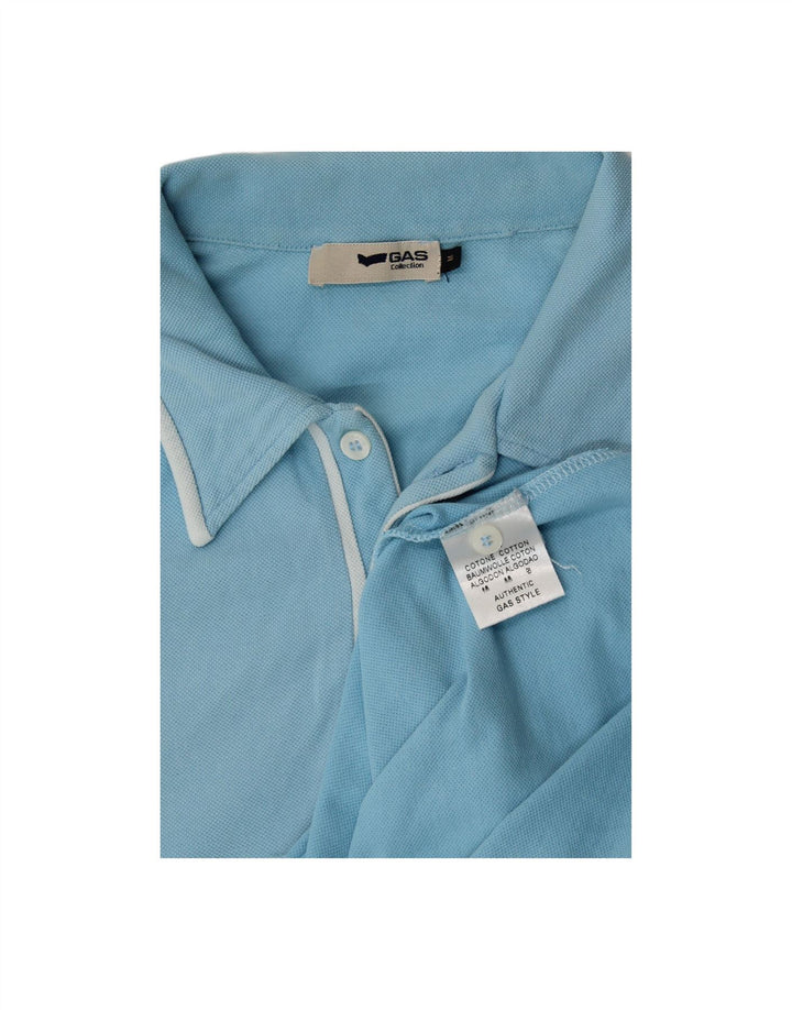 GAS Mens Polo Shirt Medium Blue Cotton