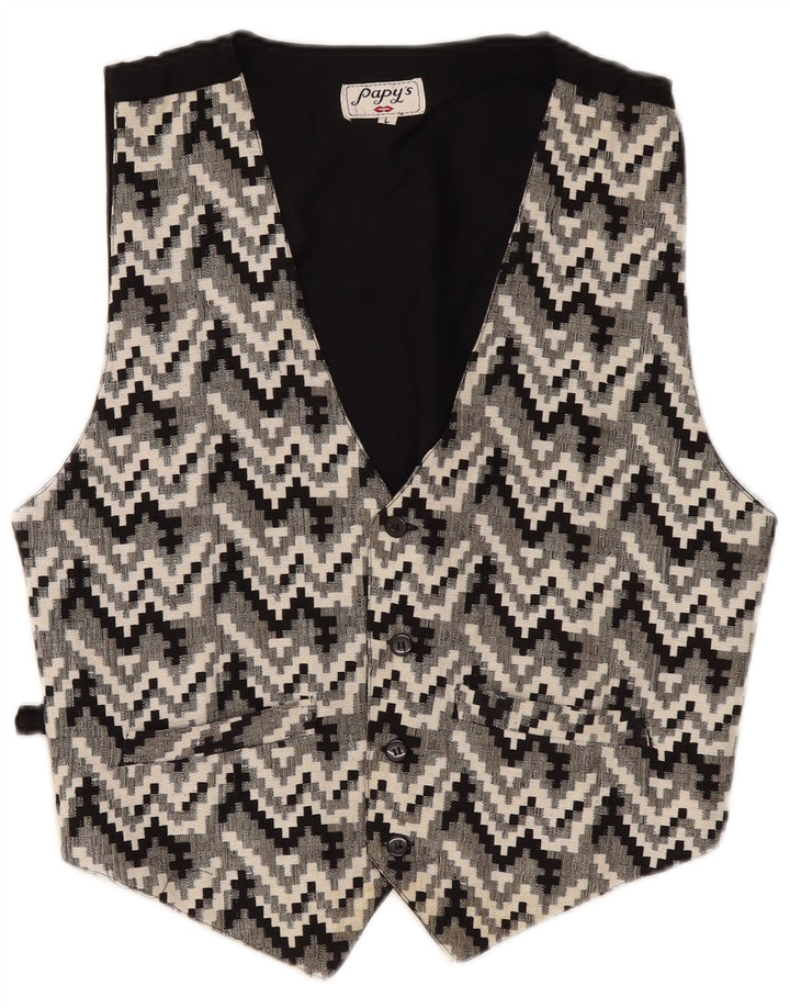 Vintage muški prsluk velikog crnog geometrijskog oblika