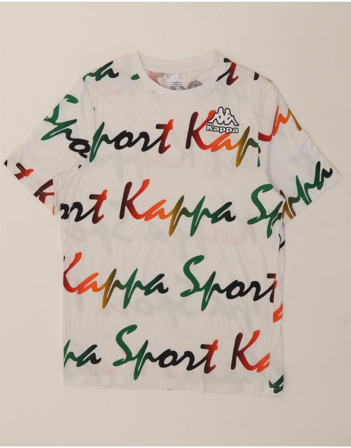 KAPPA Mens Graphic T-Shirt Top Medium White Cotton Vintage Kappa and Second-Hand Kappa from Messina Hembry 