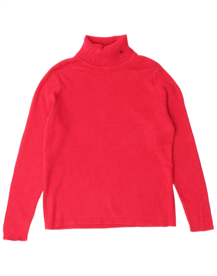 RALPH LAUREN Ženski pulover s rol izrezom UK 16 Veliki ružičasti pamuk