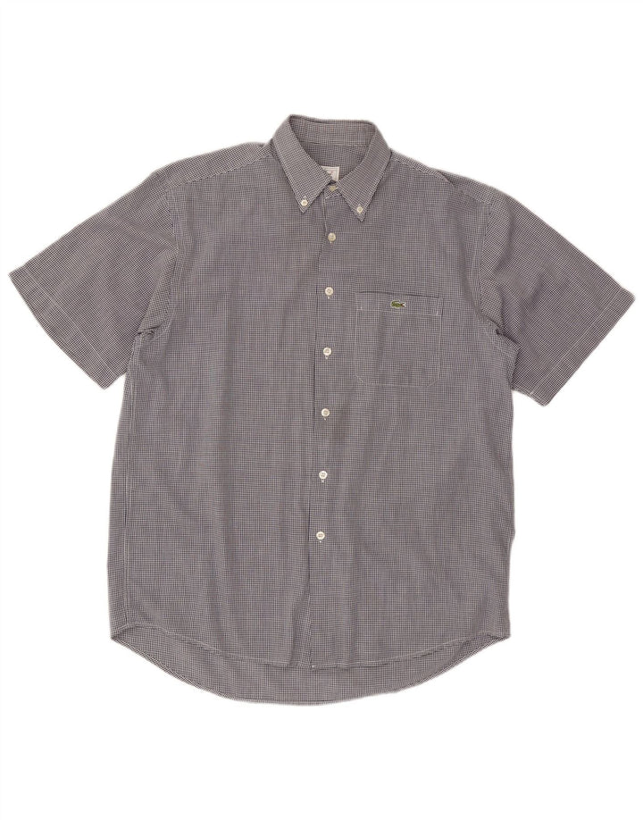 LACOSTE muška košulja kratkih rukava Srednje tamnoplavi pamuk od ginghama