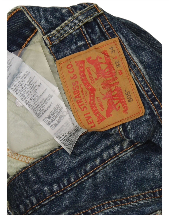 LEVI'S muške 505 ravne traperice W32 L34 plavi pamuk