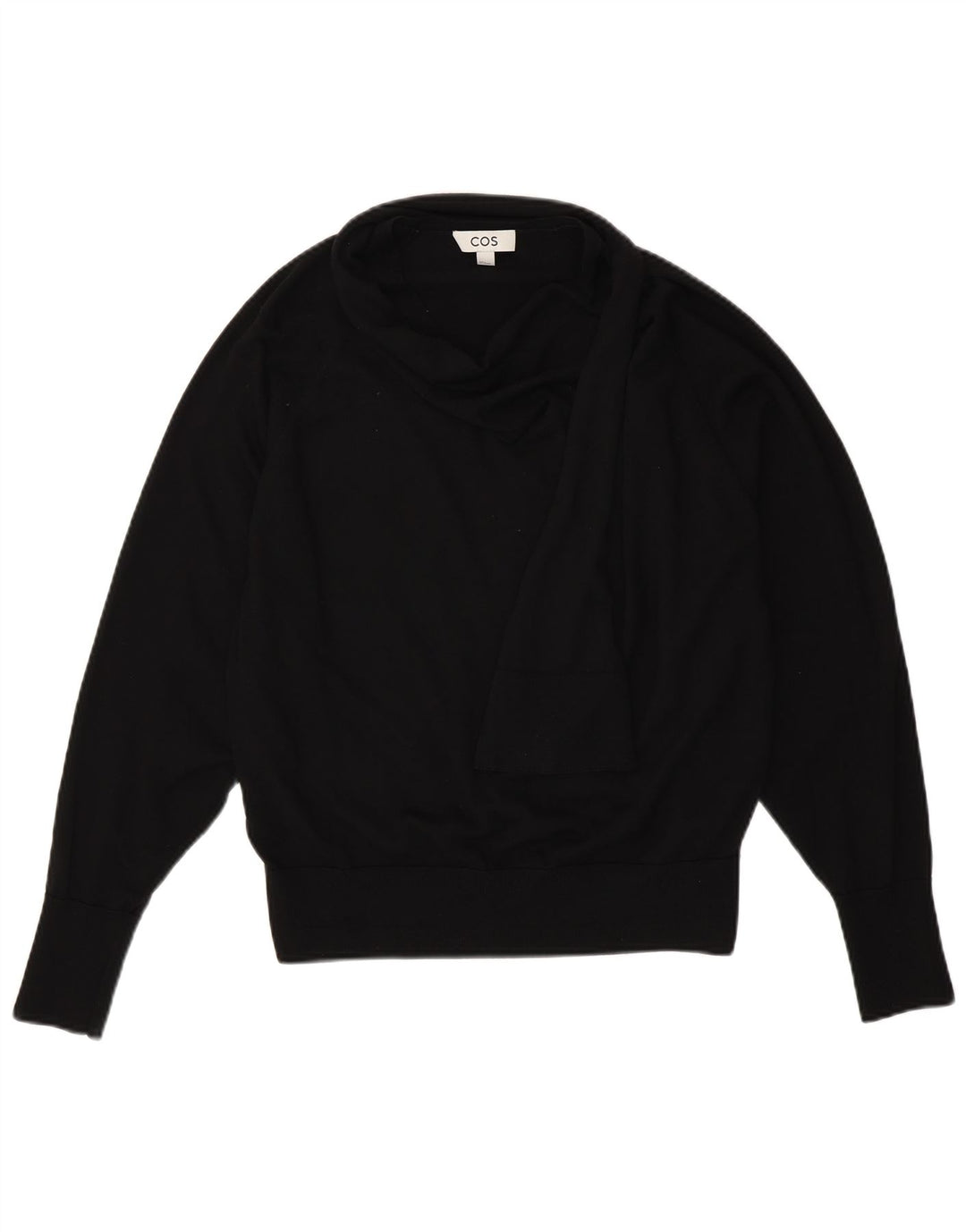COS ženski džemper sa šal izrezom UK 10 Mala crna vunena