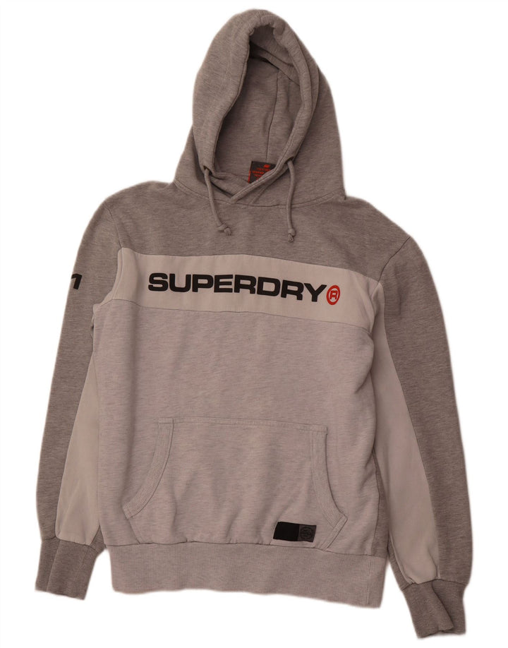 SUPERDRY muška majica s kapuljačom s grafičkim motivima XL sivi pamuk u blokovima boja