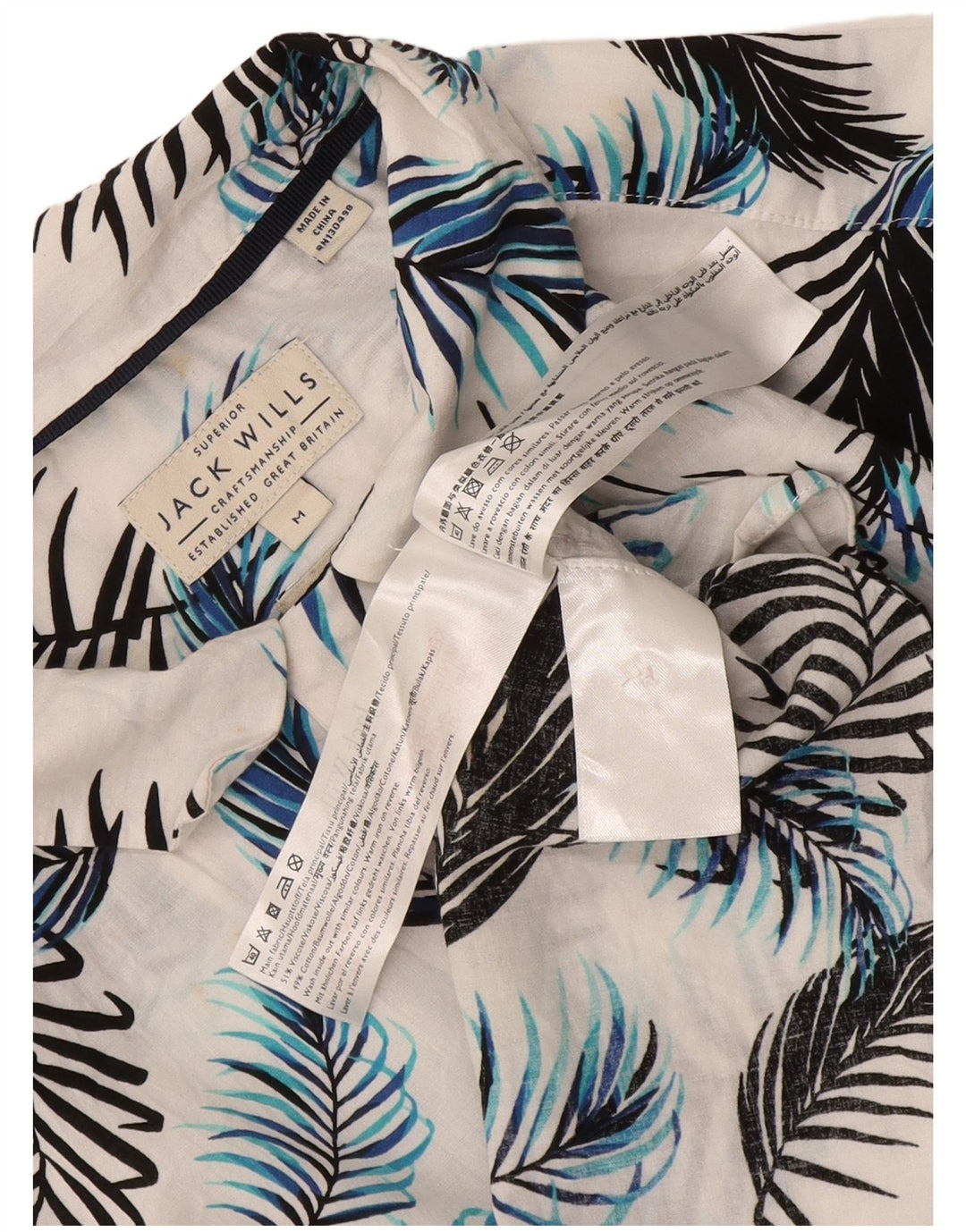 Jack Wills muška košulja kratkih rukava srednje bijele cvjetne viskoze