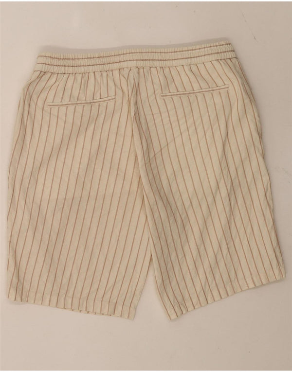 Zara muške chino kratke hlače Large W32 Bež prugasti pamuk