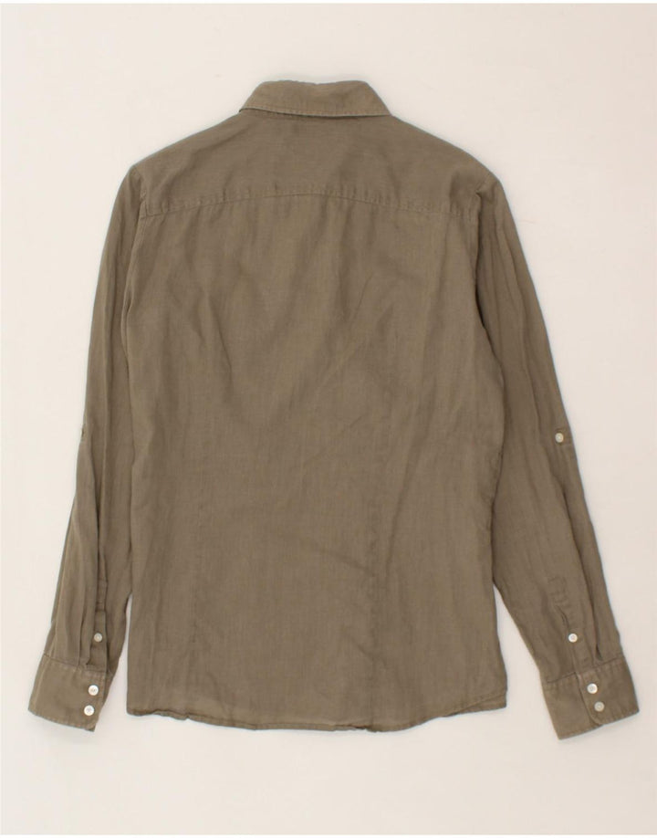 TOMMY HILFIGER Womens Shirt US 8 Medium Khaki Vintage Tommy Hilfiger and Second-Hand Tommy Hilfiger from Messina Hembry 